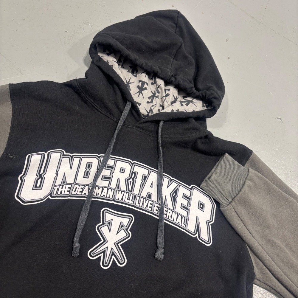 WWE Authentic The Undertaker Hoodie Black Grey Deadman Live Eternal Mens Medium